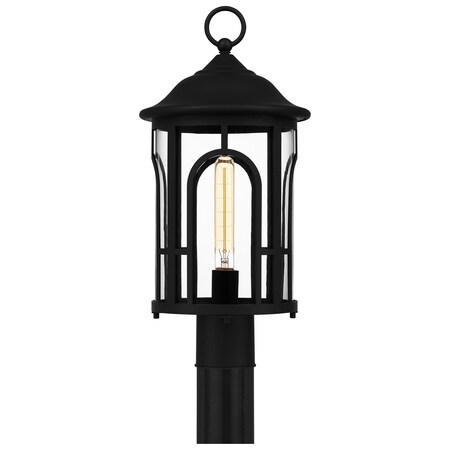Quoizel Brampton 1-Light Matte Black Outdoor Post Lantern BRM9009MBK